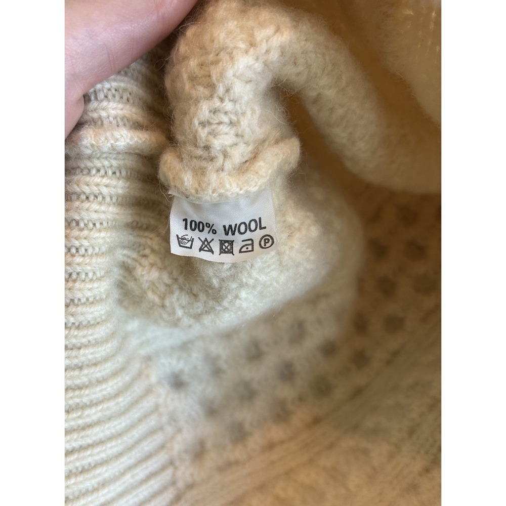 Vintage Aran Country Wool Cable Knit Fisherman Sweater Ireland Pullover XXL - Picture 8 of 8